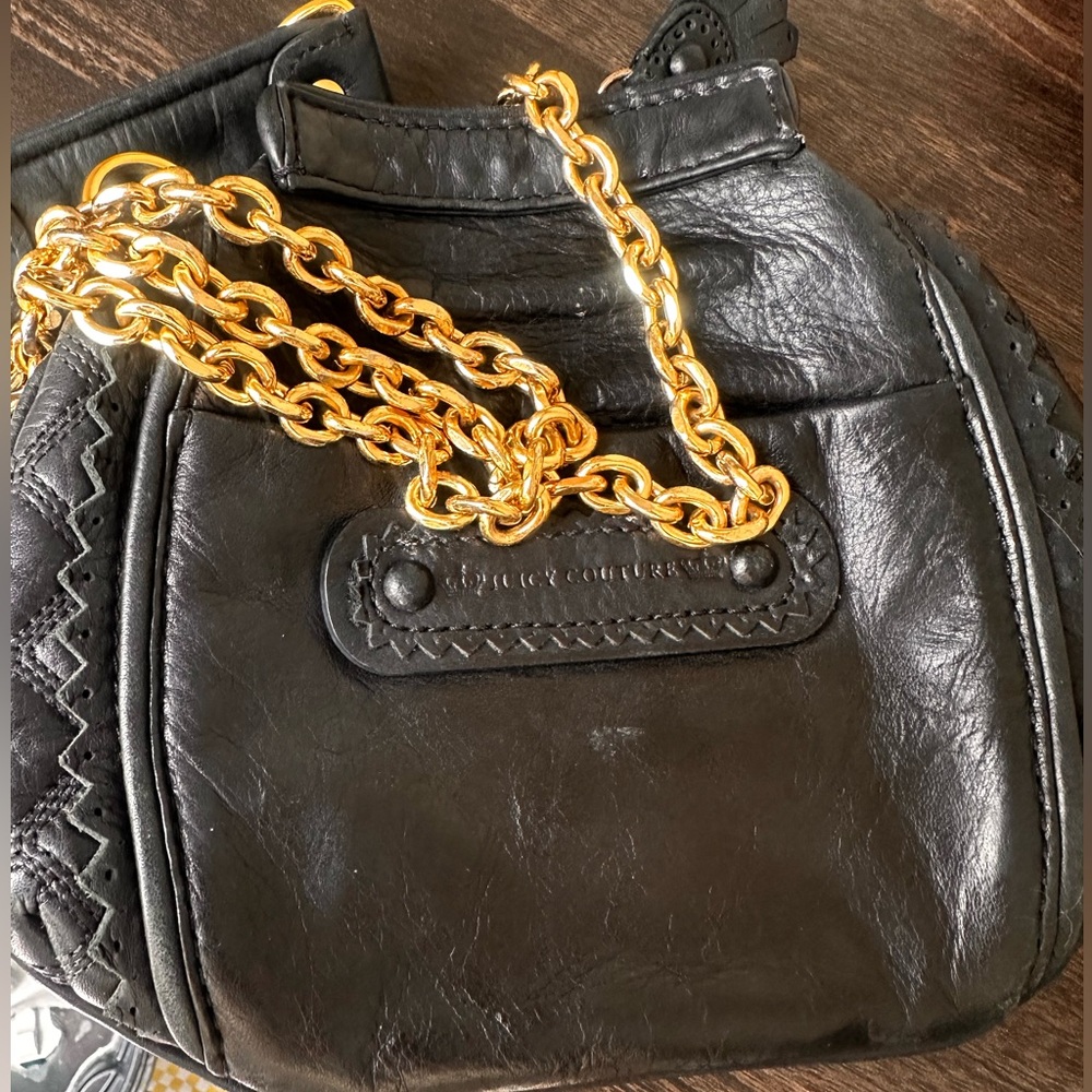 Juicy Couture Black Bag with Gold Chain Accent